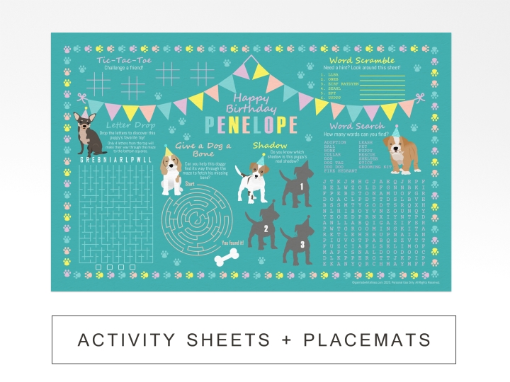Activity Sheets + Mats