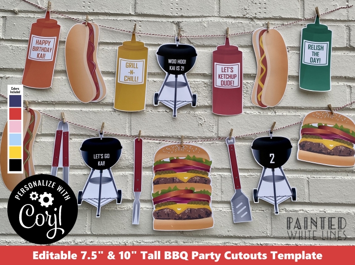 BBQ Party Banner Centerpiece Photo