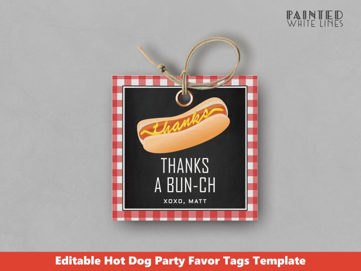 Hot Dog Party Favors Template Printable
