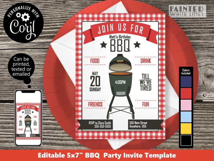 Printable Backyard BBQ Invitation