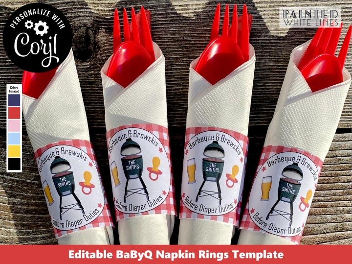 BaByQ Shower Napkin Ring Template