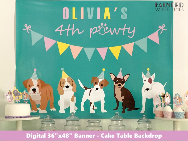 Personalized Puppy Dog Party Backdrop