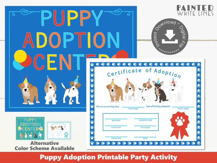 Printable Puppy Adoption Party Activity