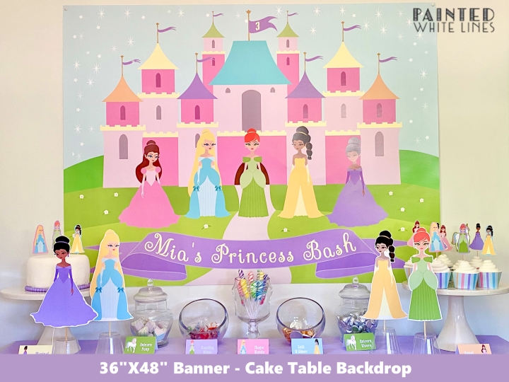 Princess Party Birthday Banner Princes
