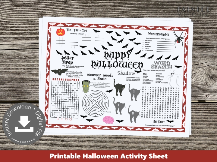 Kids Halloween Activity Sheet Printable