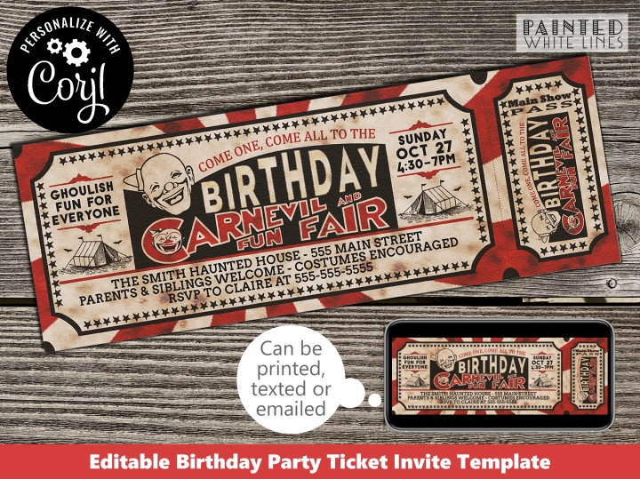 Birthday Carnival Invitation CarnEvil 