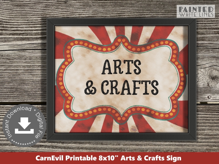Arts and Crafts Halloween Party Game Sign