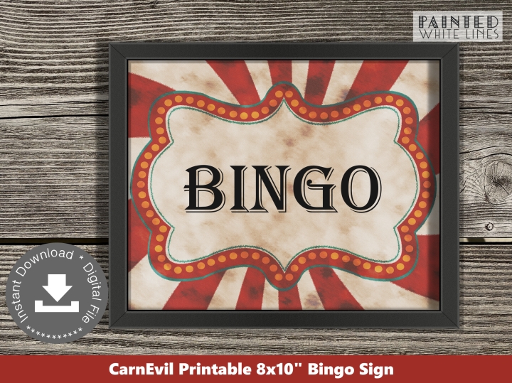 Bingo Halloween Party Game Sign
