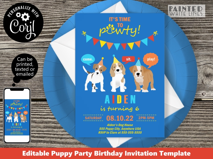 Printable Dog Invitation Template