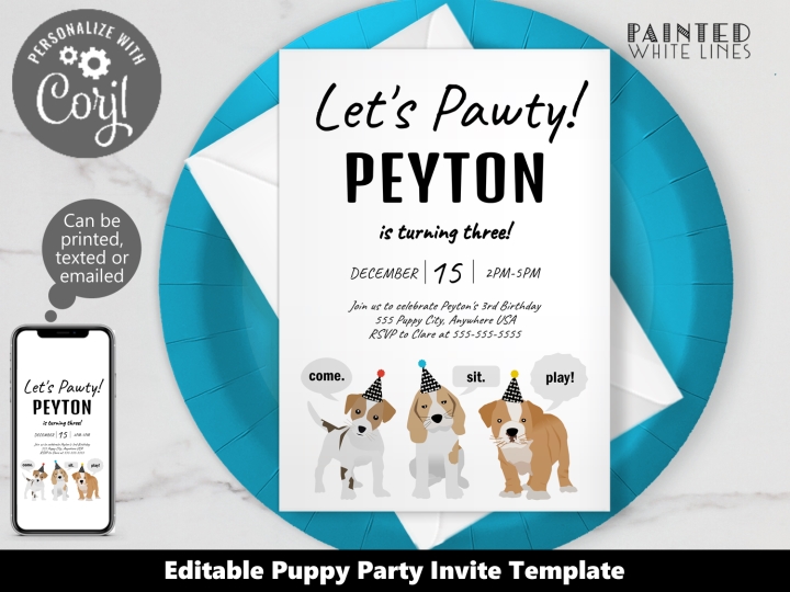Printable Dog Invitation Template