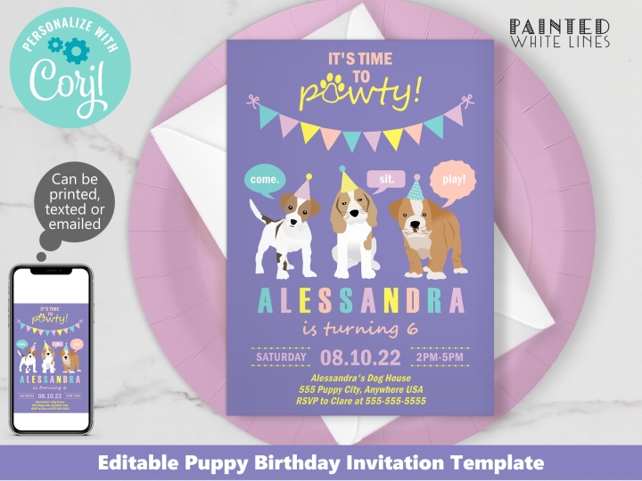 Printable Dog Invitation Template