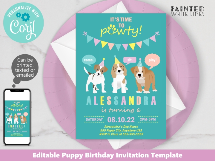 Printable Dog Invitation Template