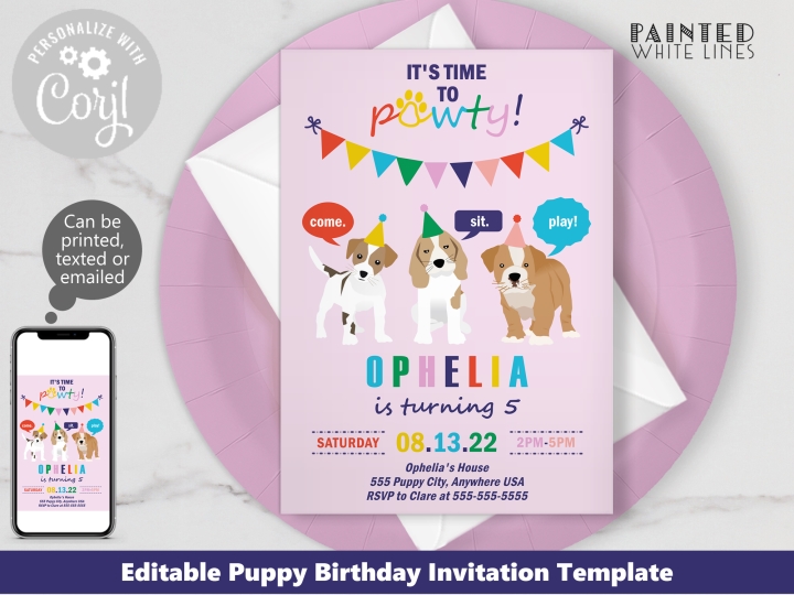 Printable Dog Invitation Template
