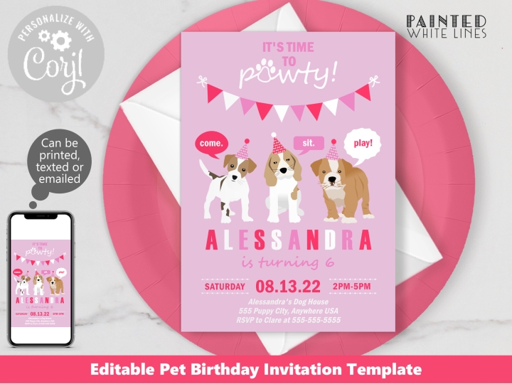 Printable Dog Invitation Template