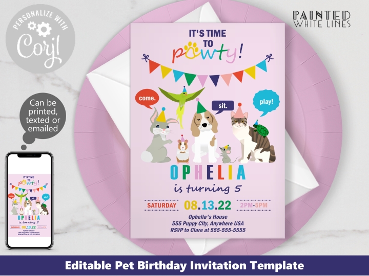 Printable Pet Invitation Template