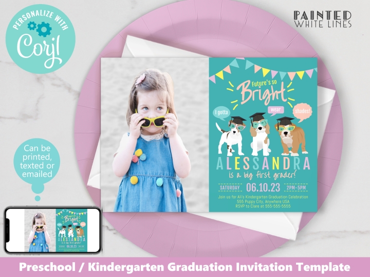 Preschool Graduation Photo Invite