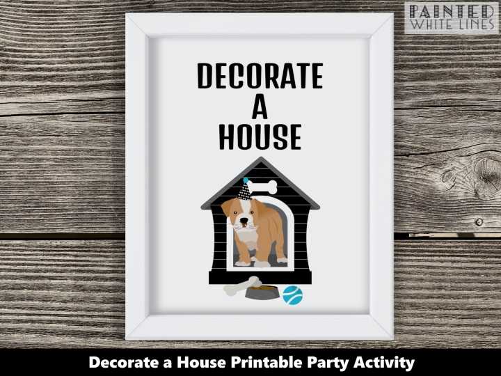 Decorate a House Puppy Party Activity Sign