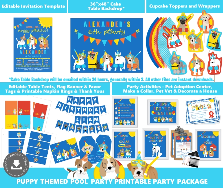 Puppy Dog Pool Party Theme Doggy Paddle