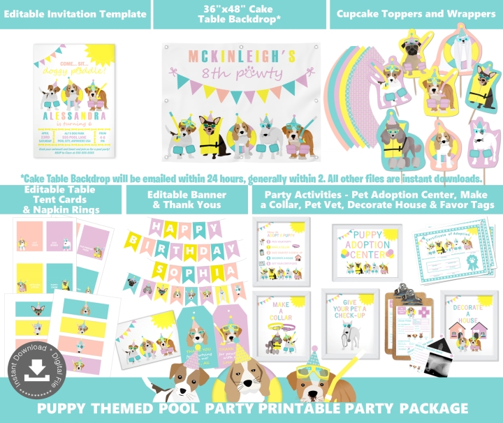 Puppy Dog Pool Party Theme Doggy Paddle