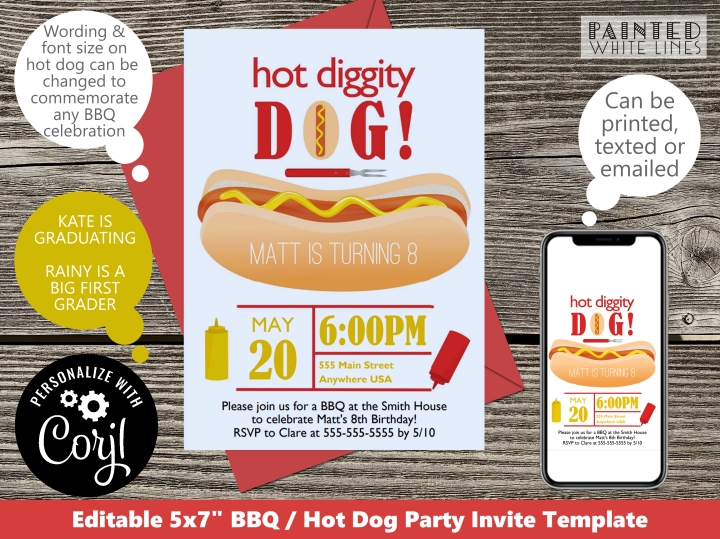 Printable Backyard BBQ Invitation