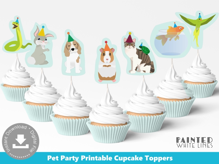 Pet Party Cupcake Topper and Wrapper