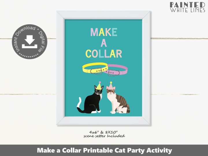Make a Collar Cat Party Activity Sign