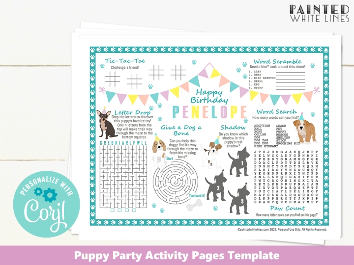 Puppy Party Activity Sheet