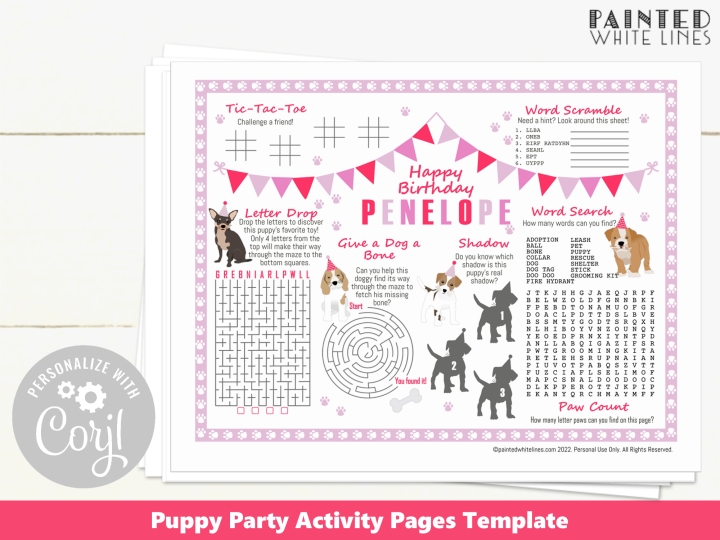 Puppy Party Activity Sheet