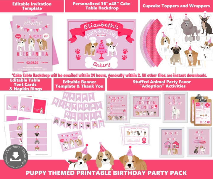 Girls Puppy Party Supplies