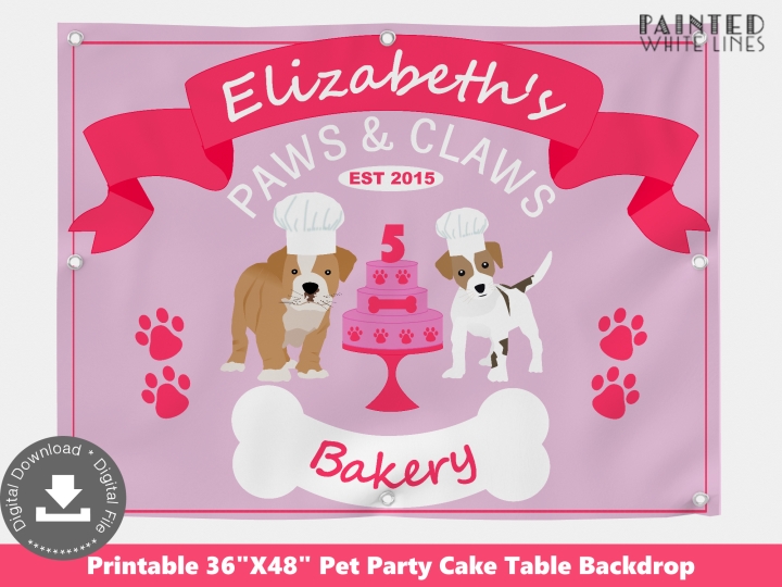 Personalized Puppy Dog Party Backdrop