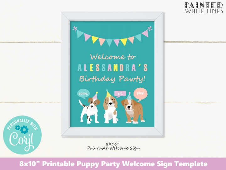 Puppy Party Welcome Sign Template