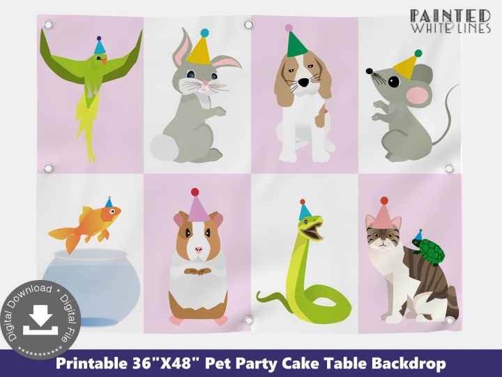 Pet Party Birthday Backdrop