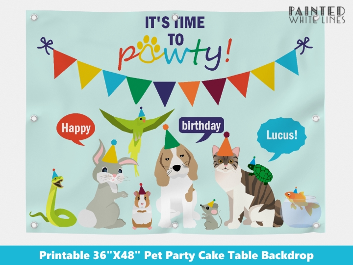 Pet Party Theme Banner Birthday 