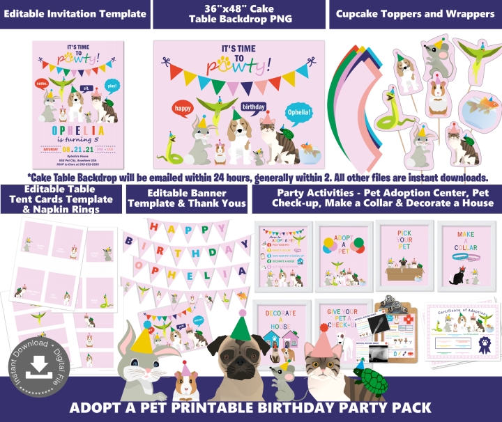Girls Pet Party Supplies