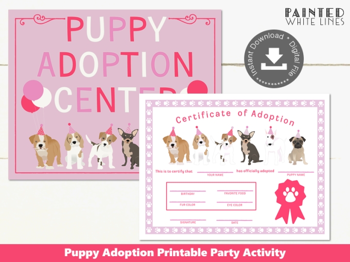 Printable Puppy Adoption Party Activity