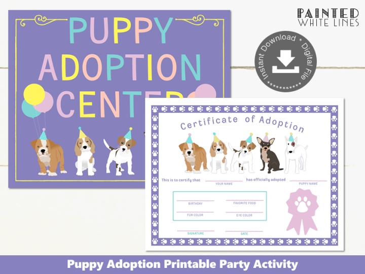 Printable Puppy Adoption Party Activity