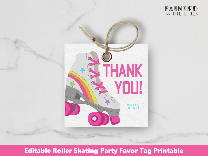 Roller Skate Party Favor Tags Roller 